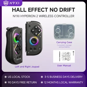 Hall Effect Switch Joycon, No Drift Wireless Controller for Nintendo Switch OLED Lite