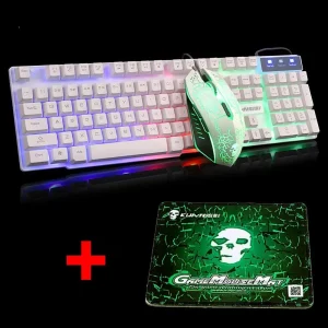 US Layout Gaming Keyboard and Mouse Set Ergonomic Backlit Rainbow