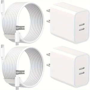 2 Pack 40W Dual Ports USB C Wall Charger Fast Charging